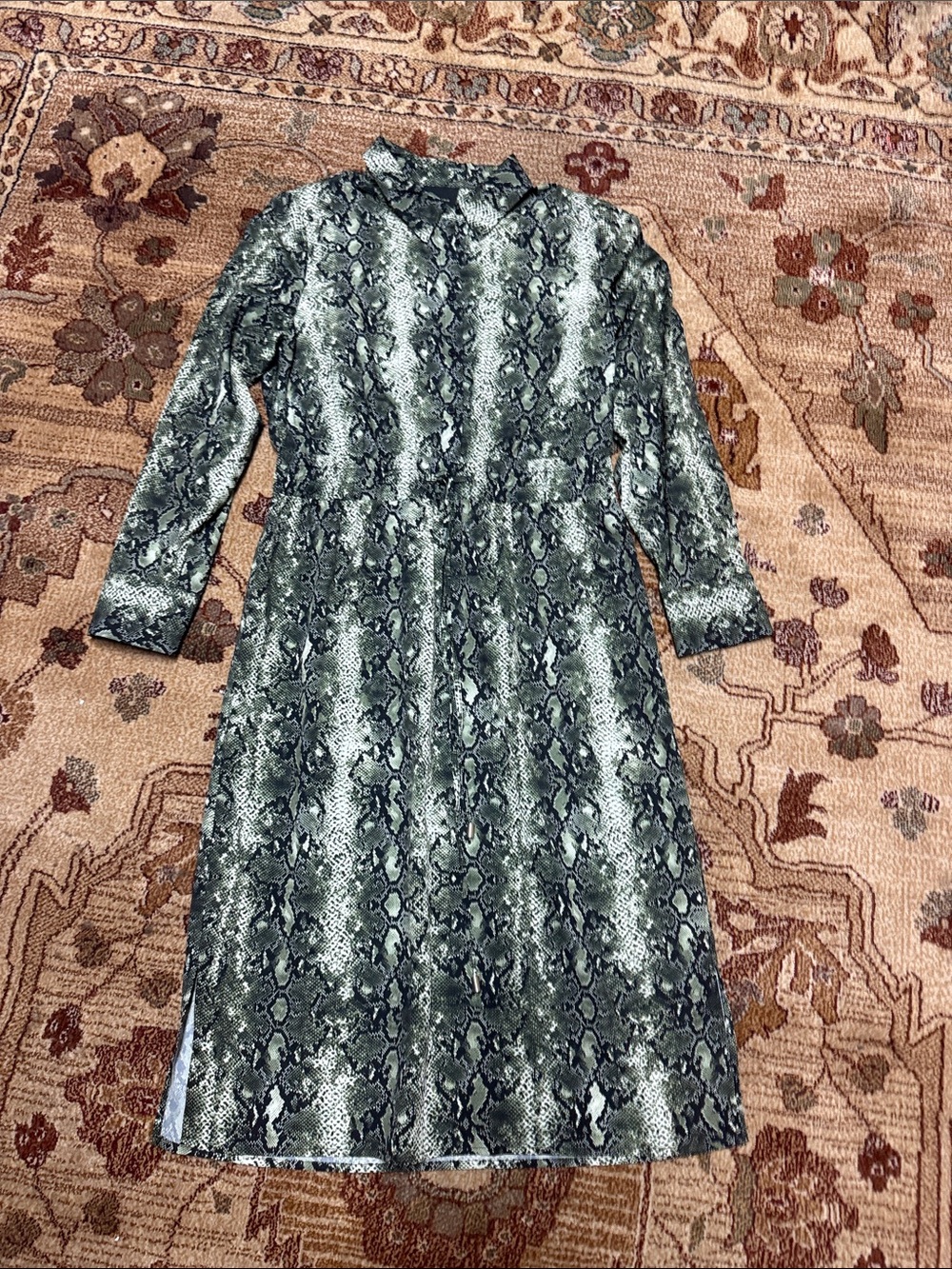 Alex Marie green and black snake print tie waist dress 8